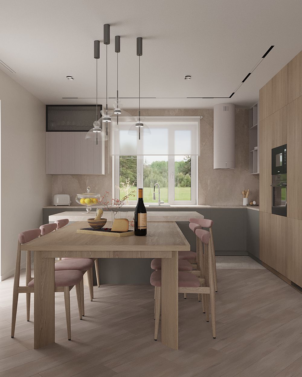 Кухня-гостиная в загородном доме