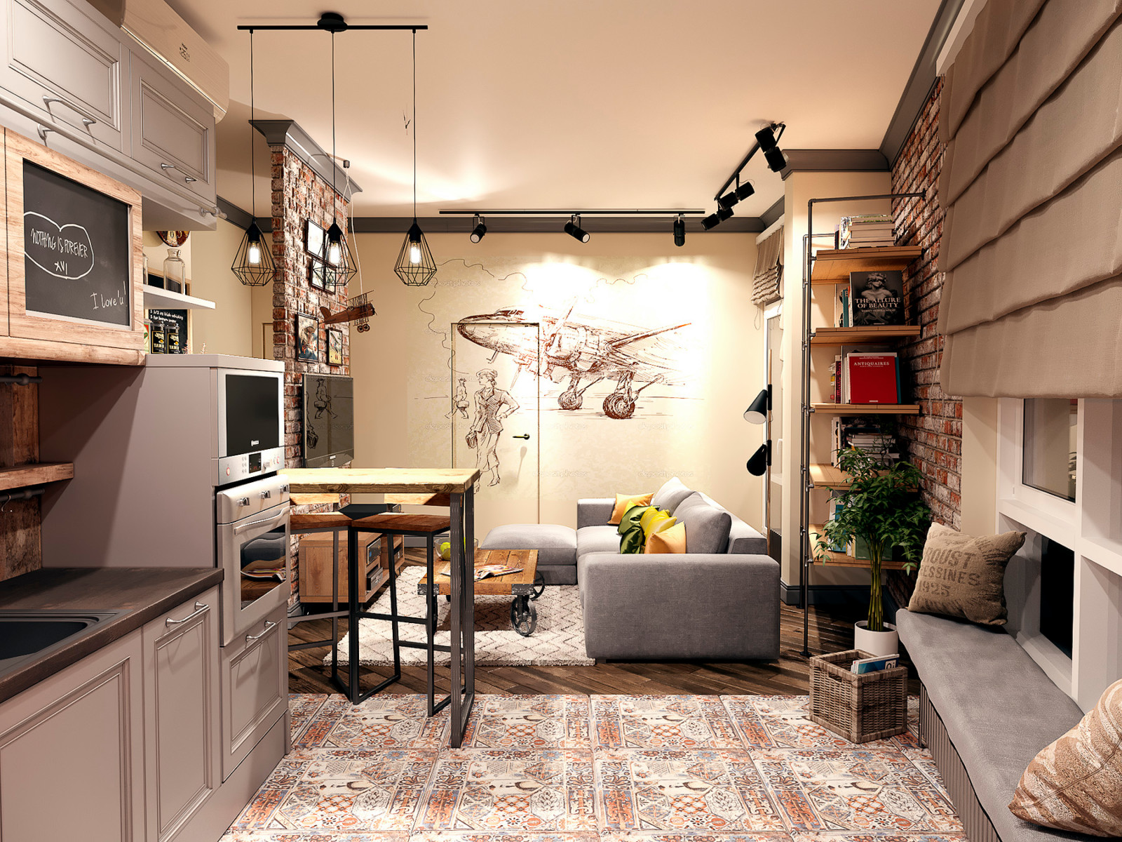 Квартира в стиле лофт в ЖК "V-houze"