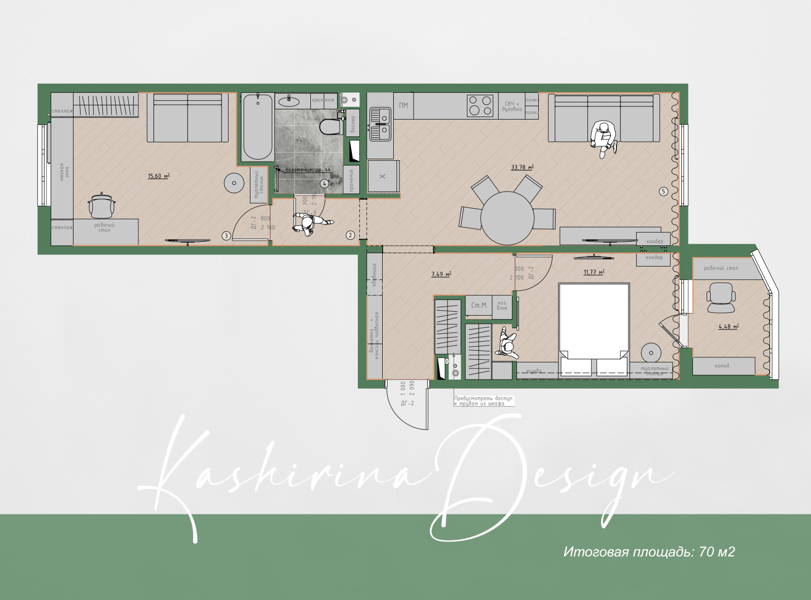 Обложка проекта: проект "Тона перфекциониста на 70м2"