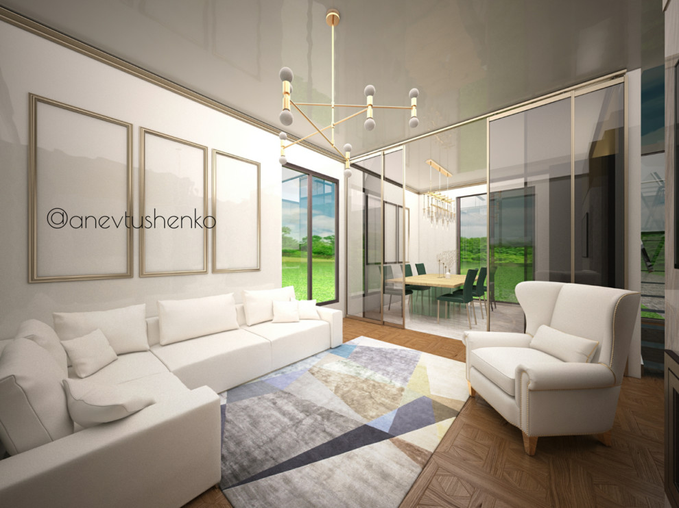 Дом 2 этажный для теплого региона в современном стиле.