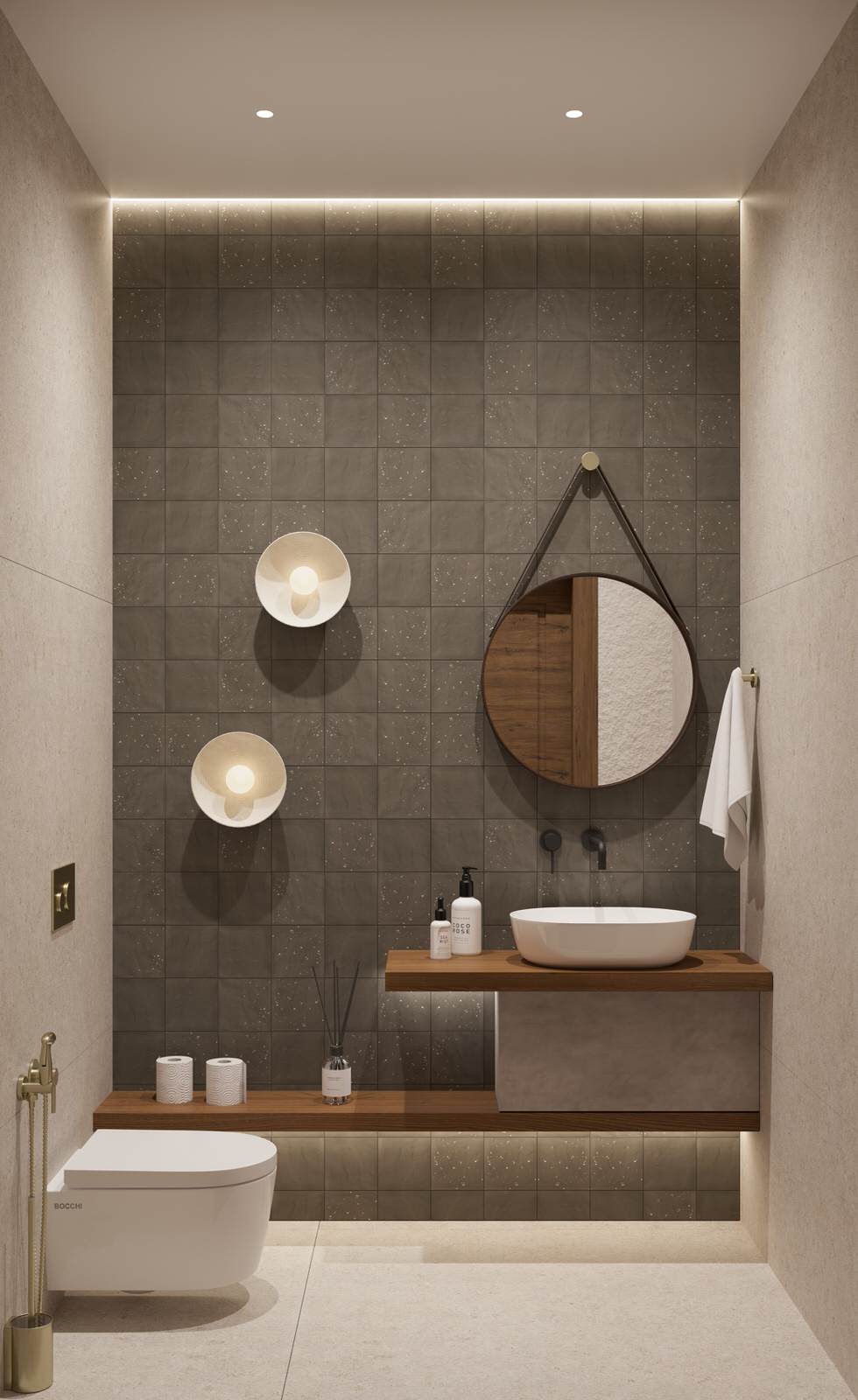 Проект квартиры в Москве, стиль ваби-саби