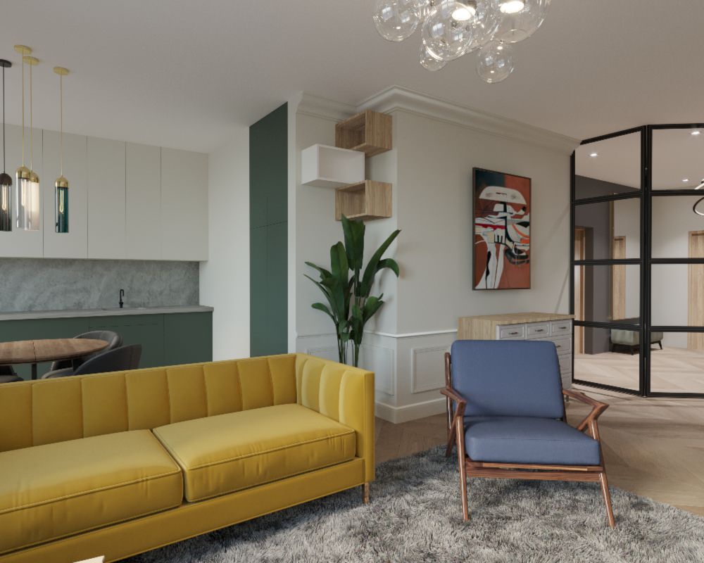 Современная классика в гостиной - обеденной