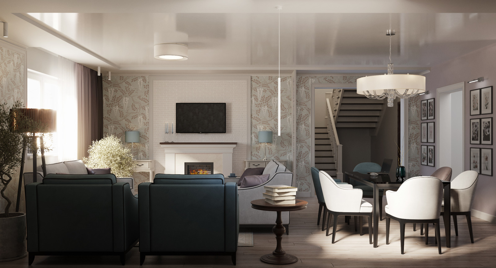 Гостиная частного дома для возрастной семейной пары