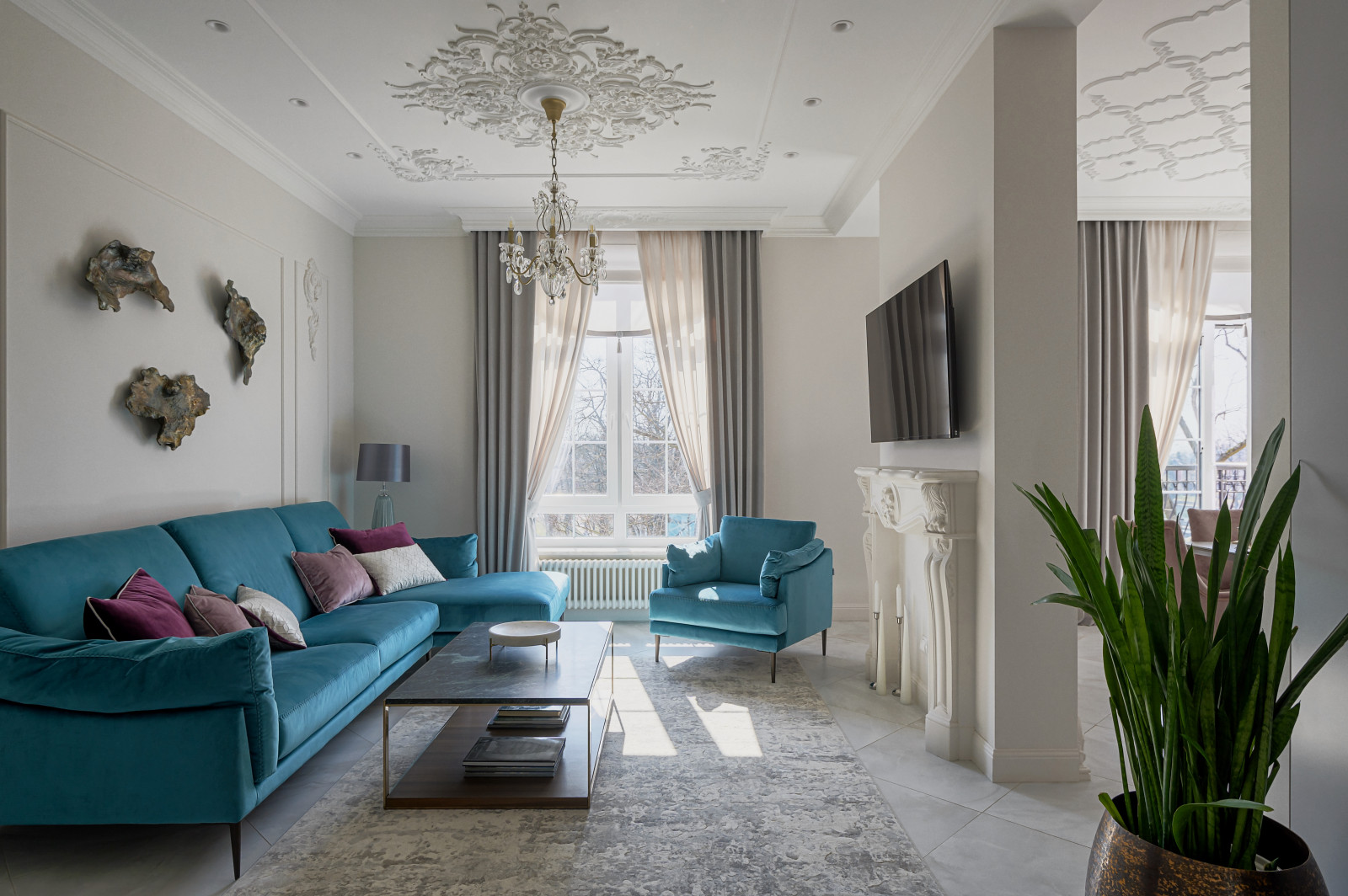 Обложка проекта: 2-х уровневая квартира Неоклассика