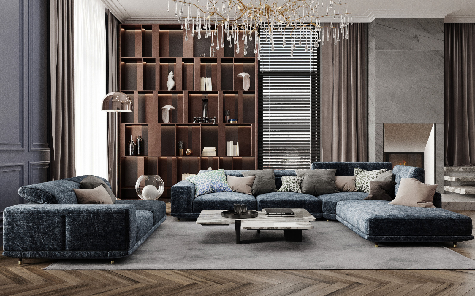 Интерьер апартаментов 200 кв.м