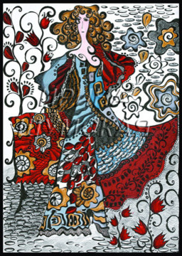 декоративная графика."Музыка осени"