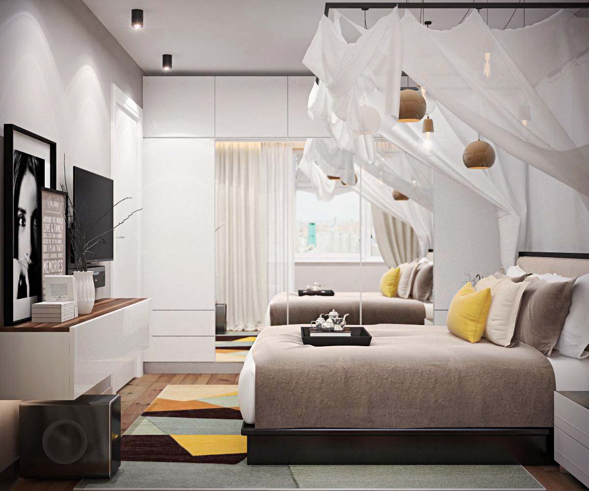 Дизайн-проект трехкомнатной квартиры "Над облаками"