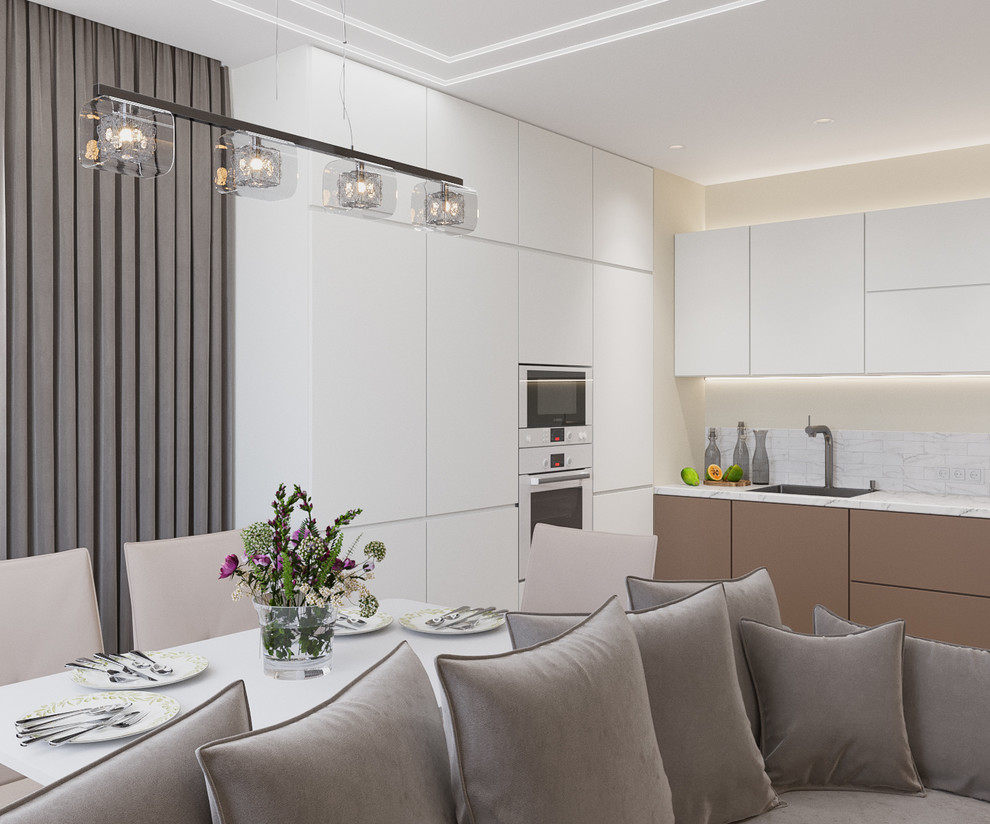 гостиная совмещенная с кухней