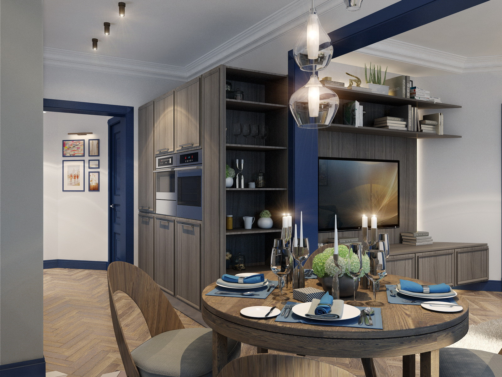 Стильная кухня-столовая