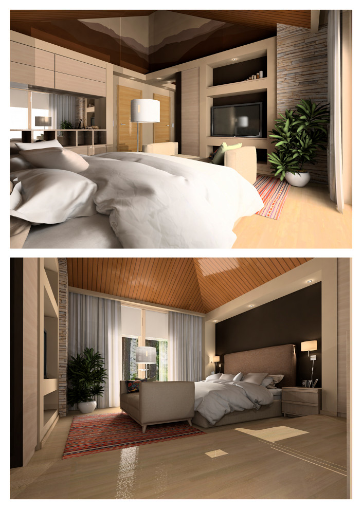 Дизайн - проект спальни в экостиле