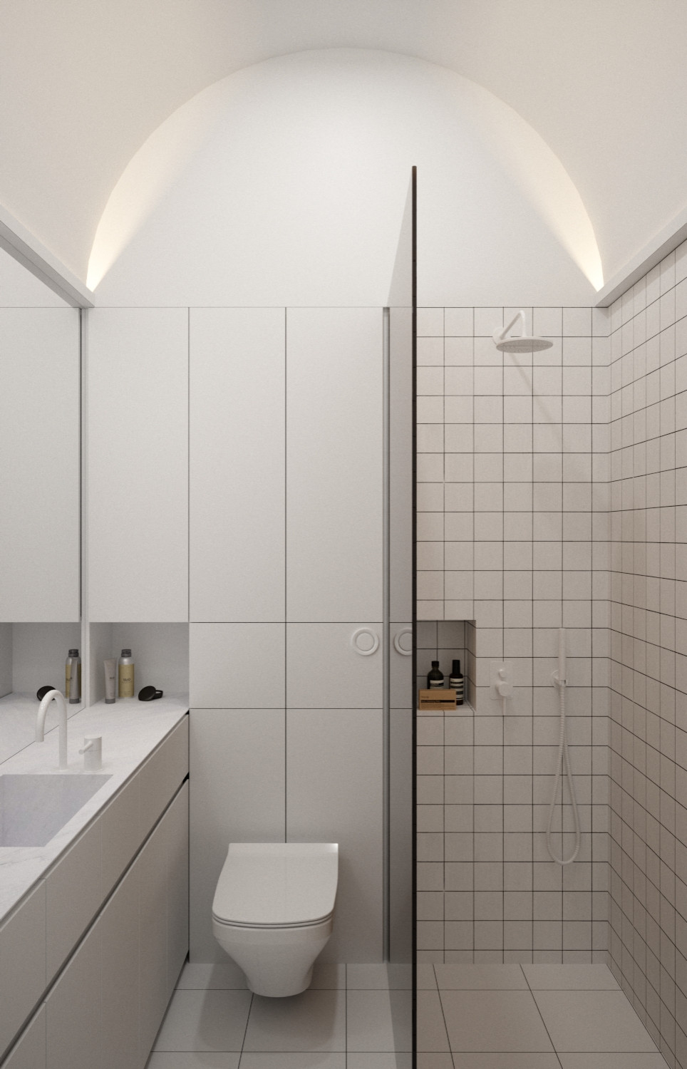 White bathroom design