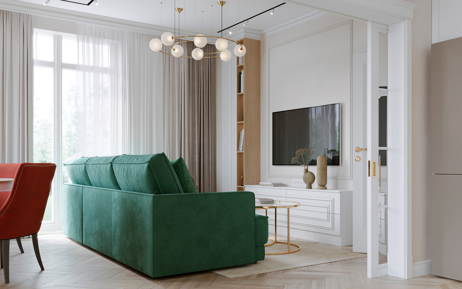 Двухкомнатная квартира в современной классике