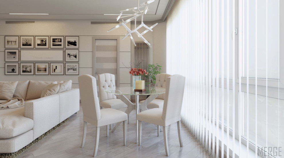 Минималистичная двухкомнатная квартира с видом на ЖД вокзал в Одессе 80м²