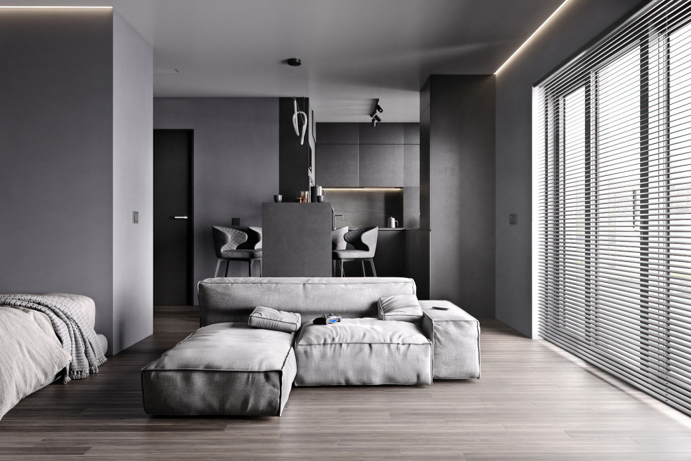 Строгая и стильная квартира с неоновым акцентом