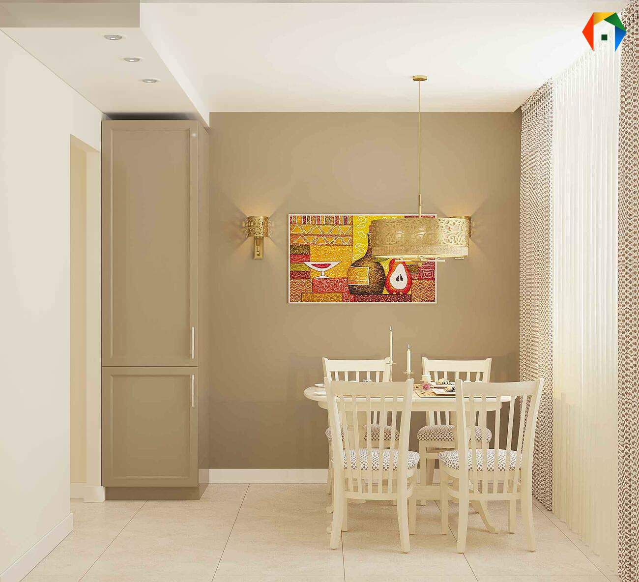 Дизайн трешки в песочных тонах