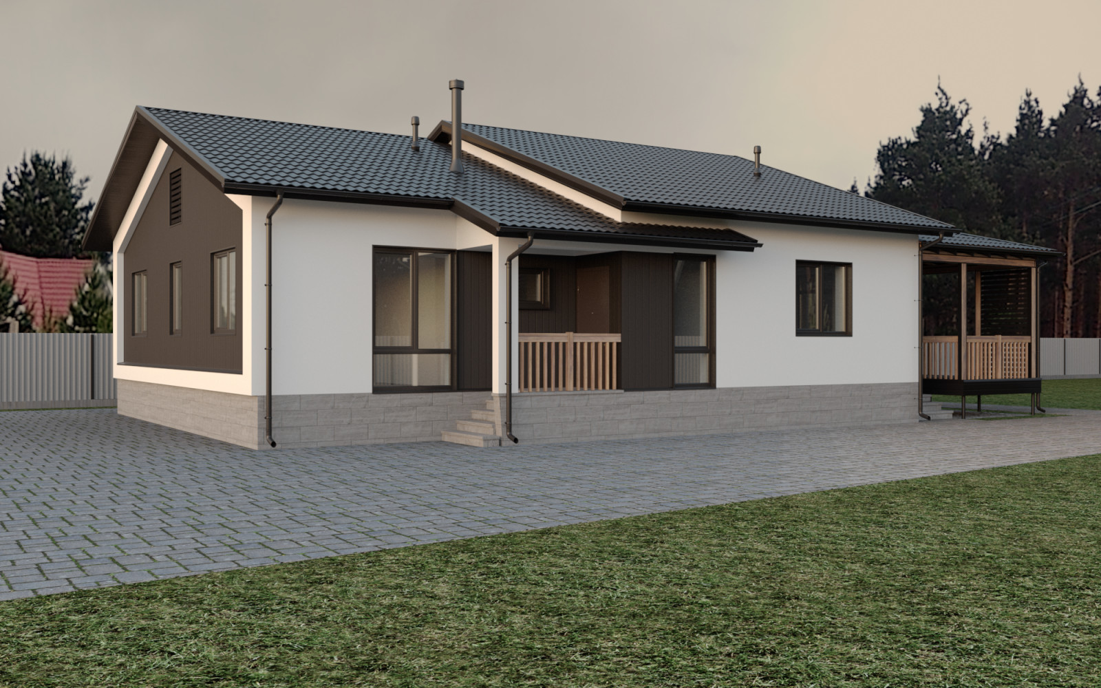 Проект одноэтажного дома 140м.кв.