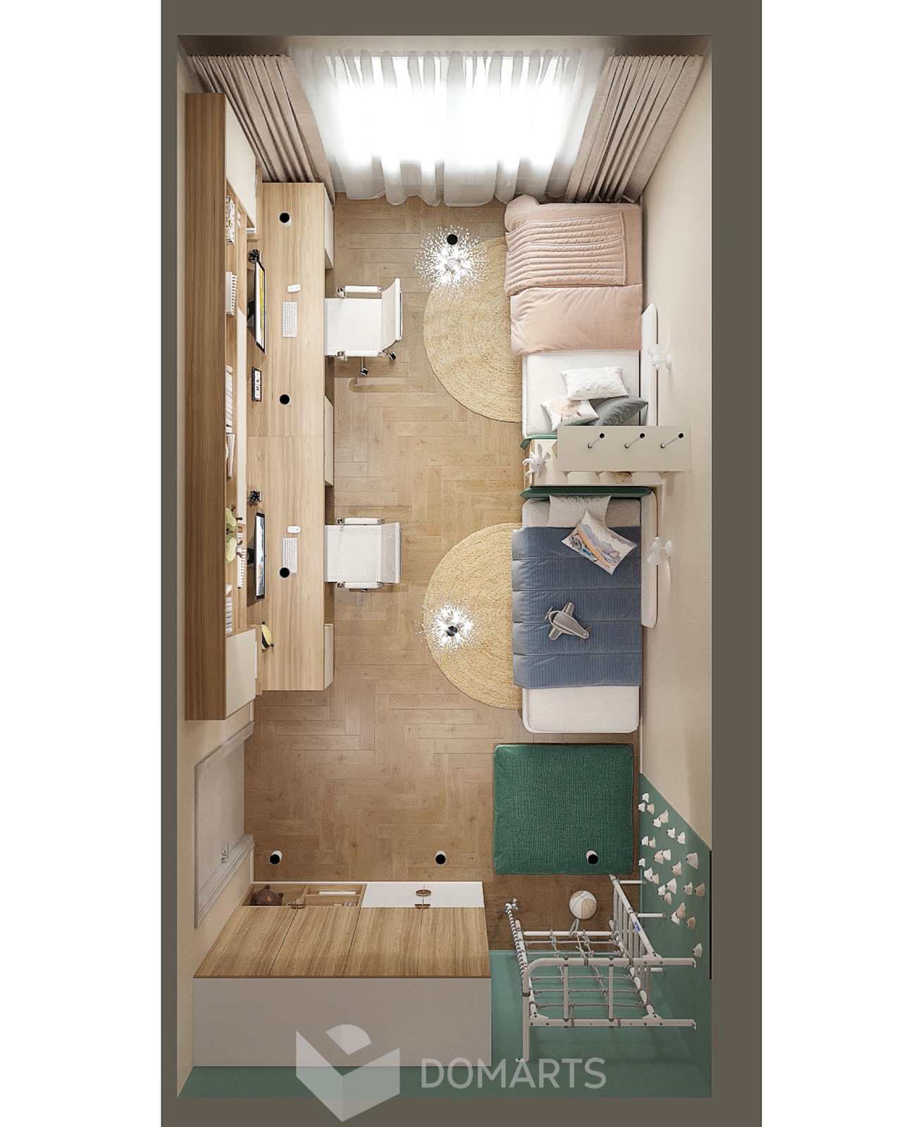 Детская для разнополых детей 22,1 м2