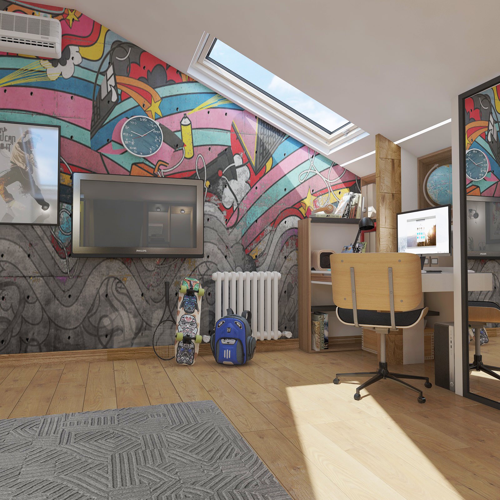 Проект двухуровневой квартиры  в стиле Лофт (135 кв м)