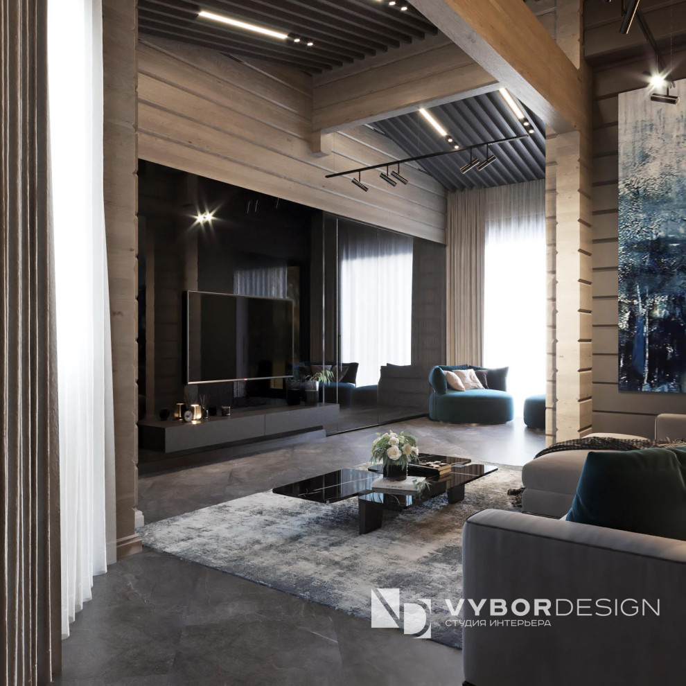 Дизайн интерьера дома из бруса