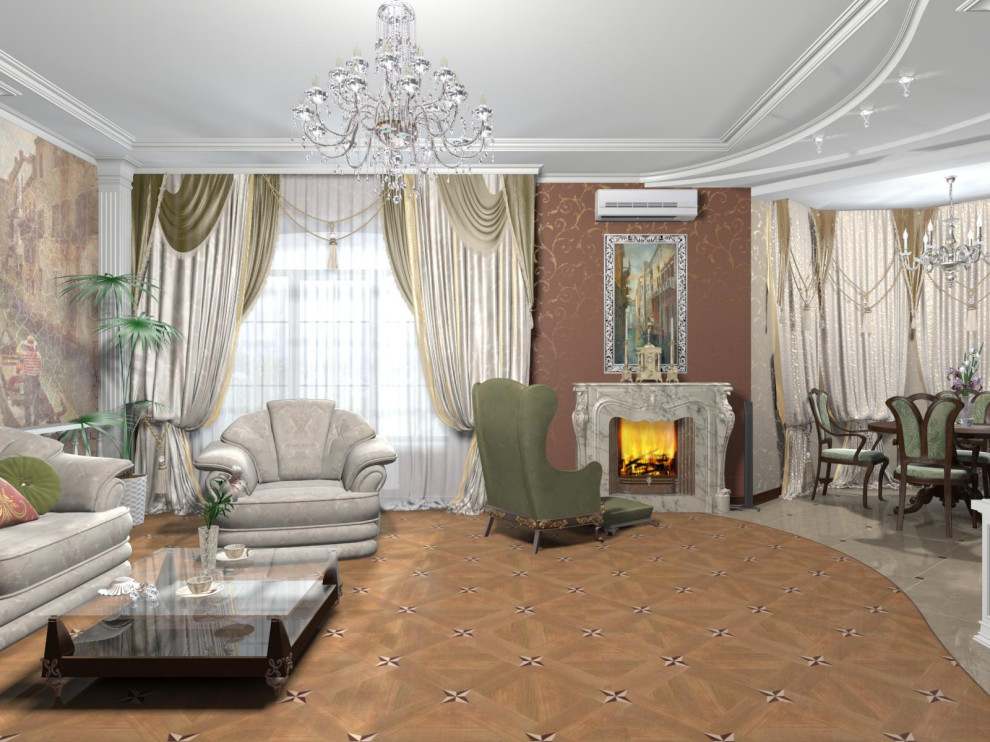 визуализация "Гостиная - студия"