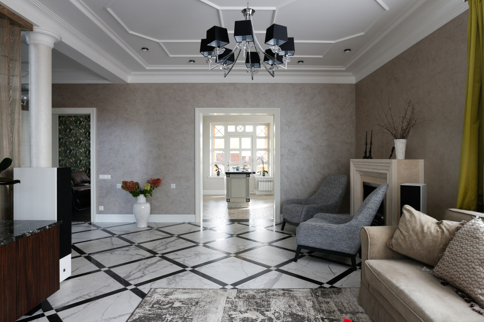 Интерьер двухэтажного дома в пригороде