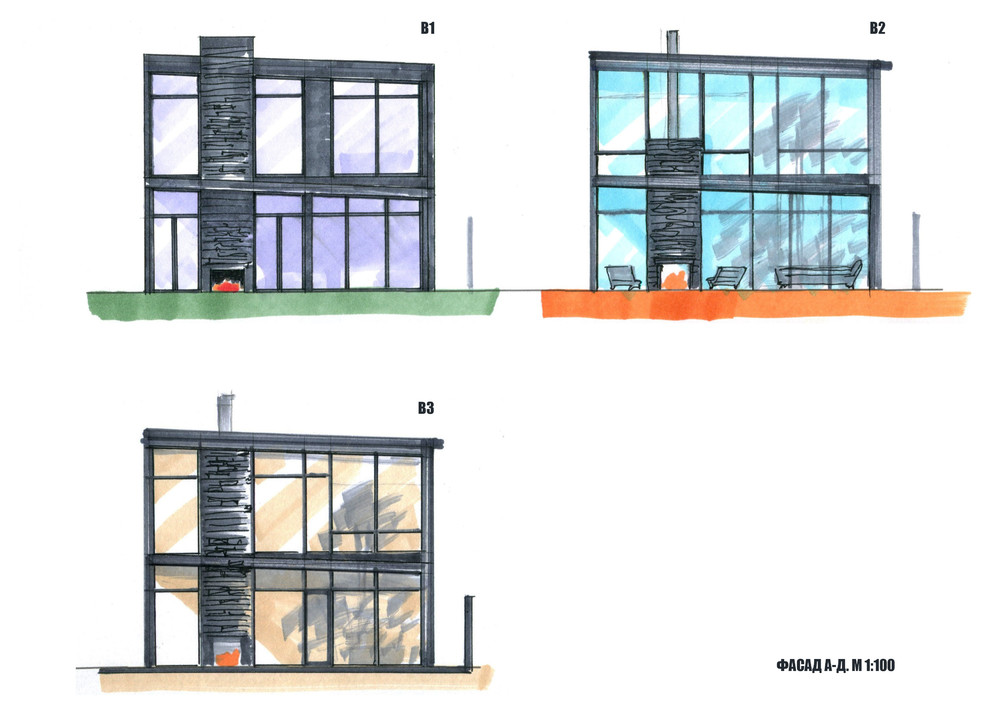Гостевой дом-черный параллелипипед
