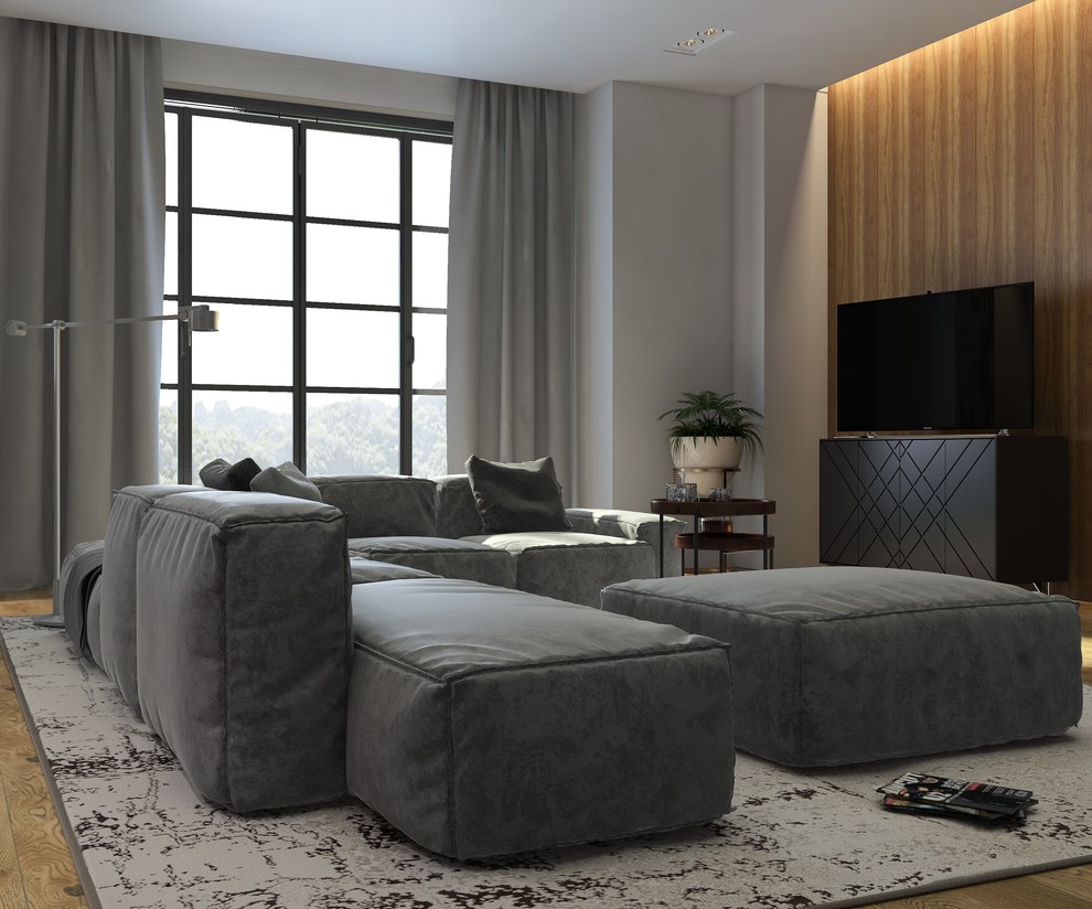 Дизайн кухни гостиной в загородном доме