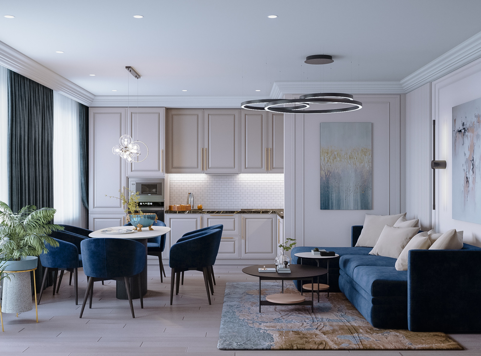 Обложка проекта: Современная квартира с элементами неоклассики