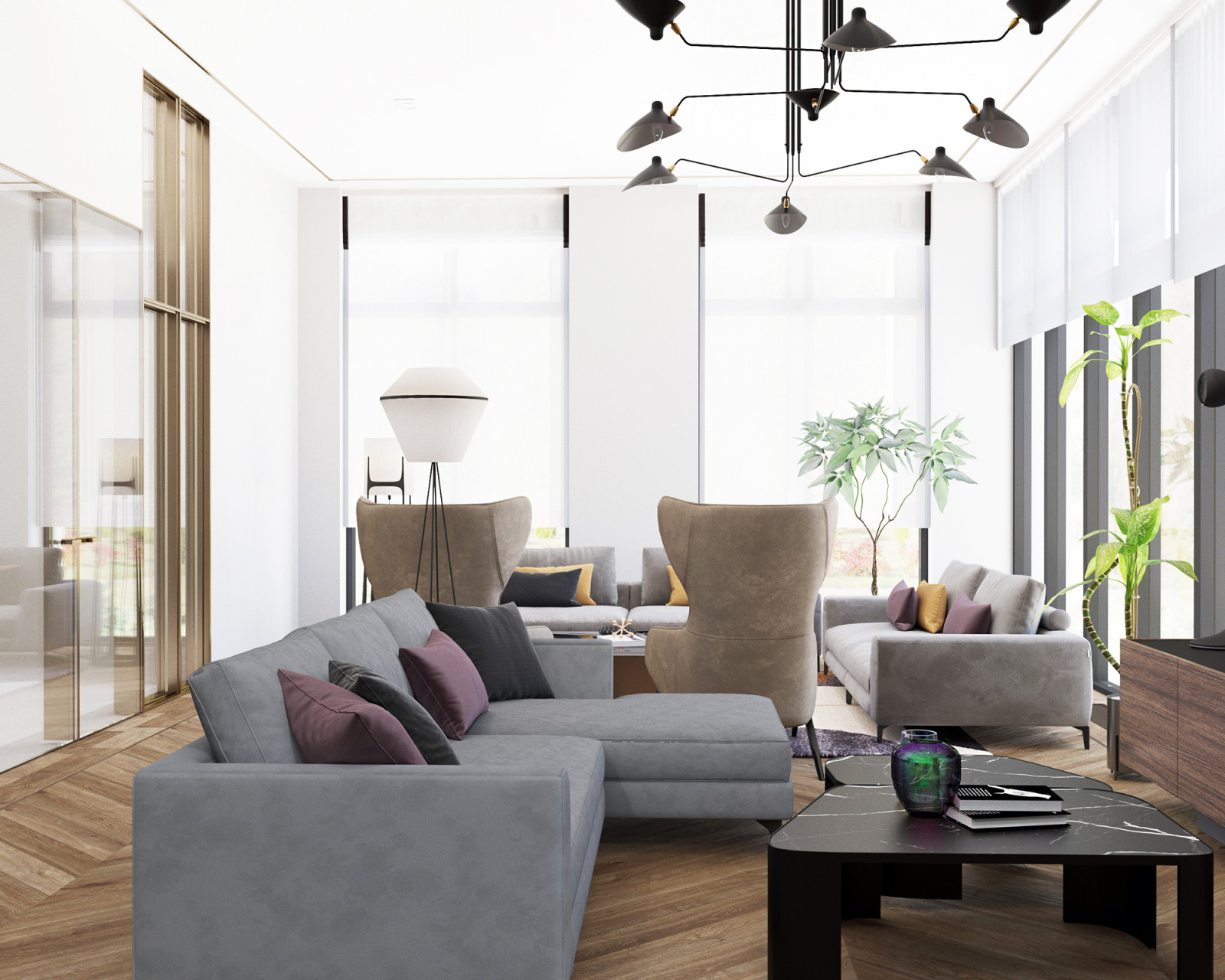 Гостиная в загородном доме во Владимирской области