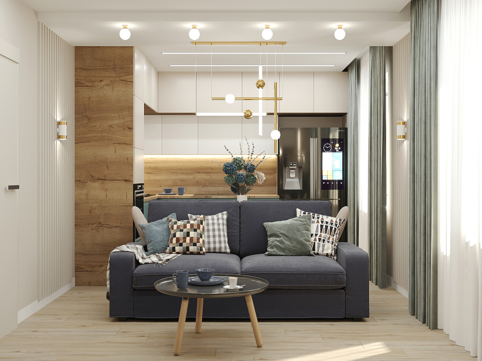 Обложка проекта: Кухня совмещенная с гостиной