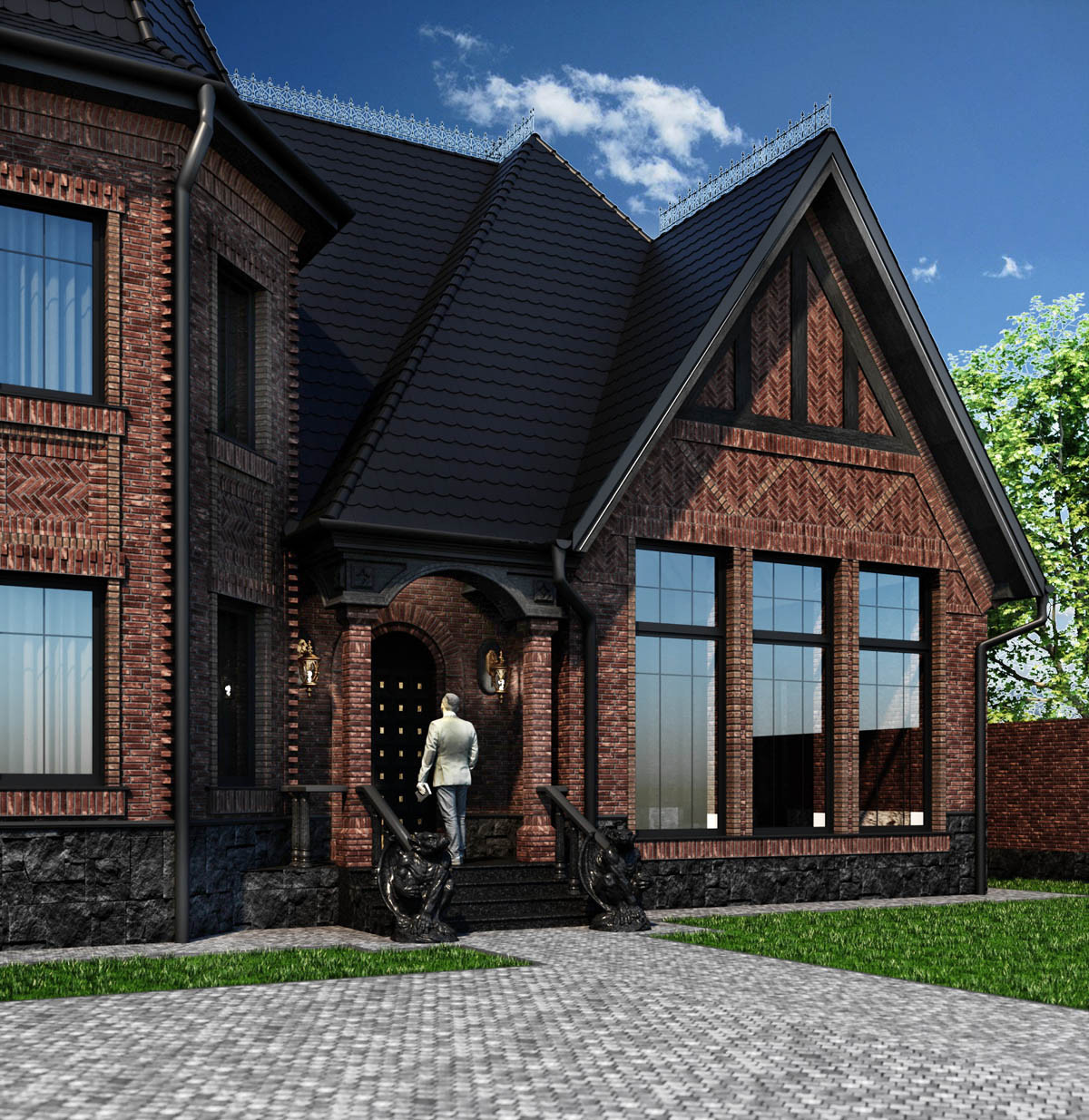 Обложка проекта: Частный дом в готическом стиле