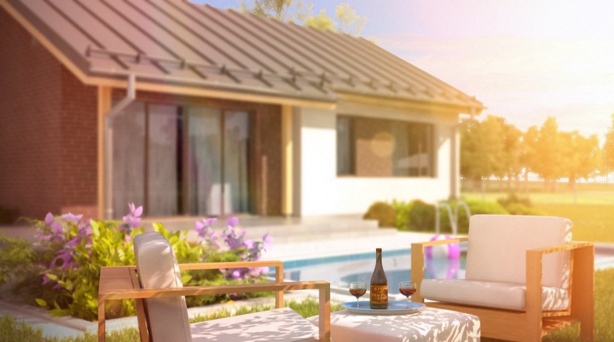 Простой одноэтажный дом небольшой площади