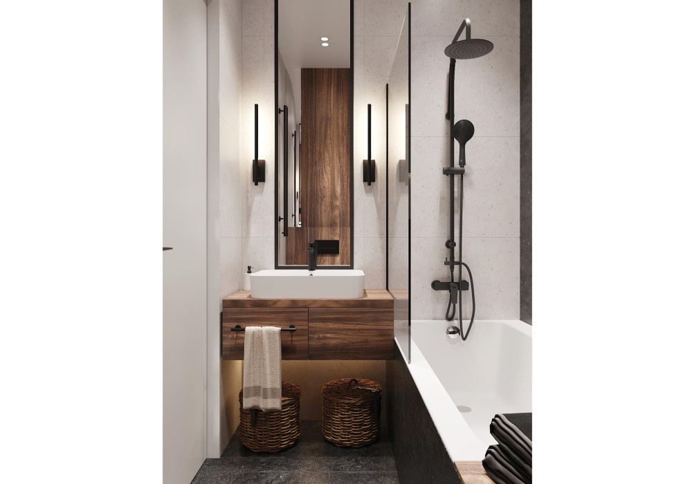 Яркий смешанный стиль в квартире 70 м2