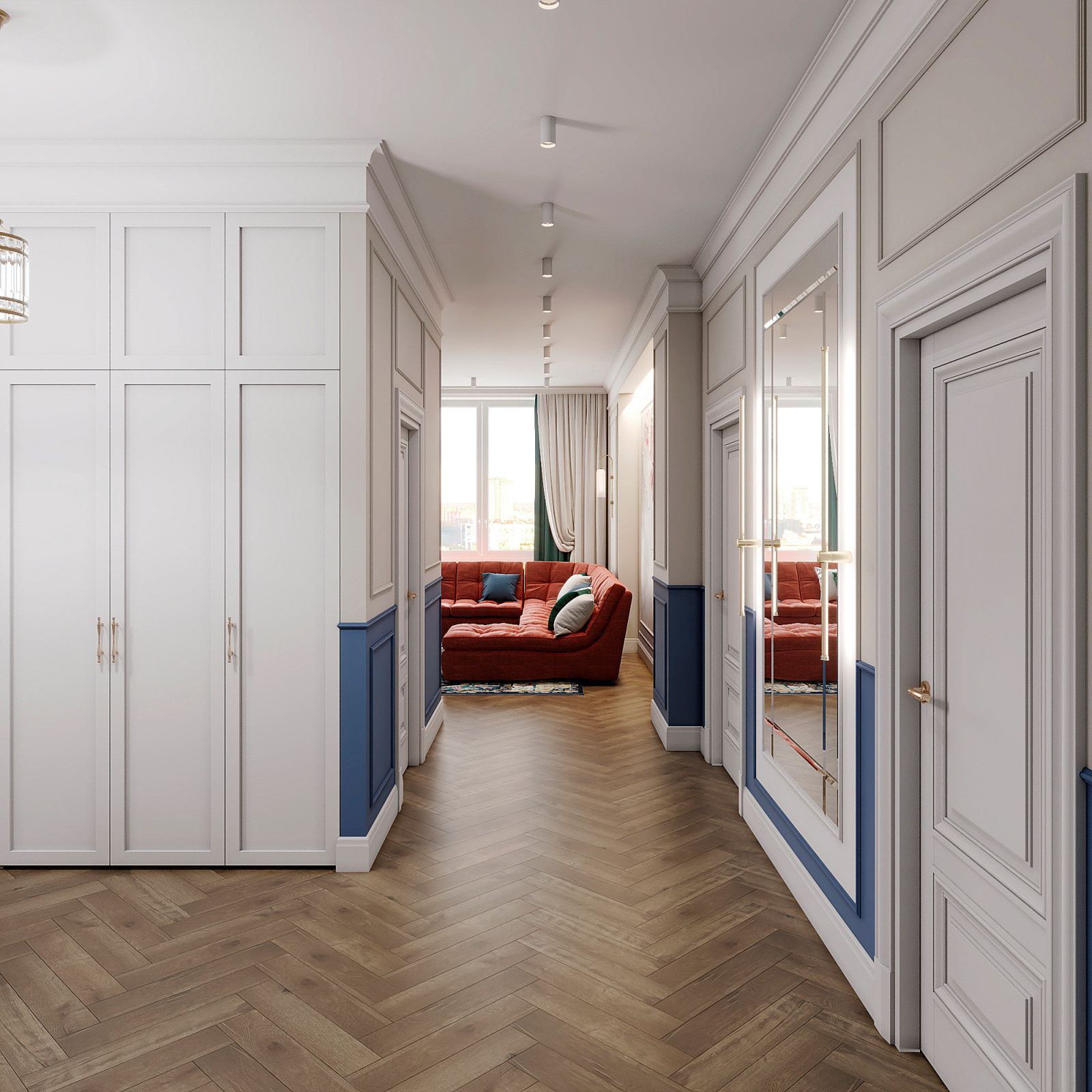 Утонченный проект с использованием разных стилей для семьи с двумя детьми