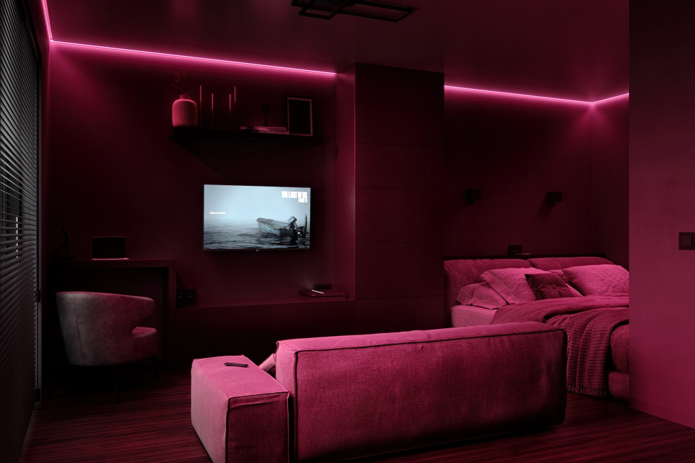 Обложка проекта: Строгая и стильная квартира с неоновым акцентом