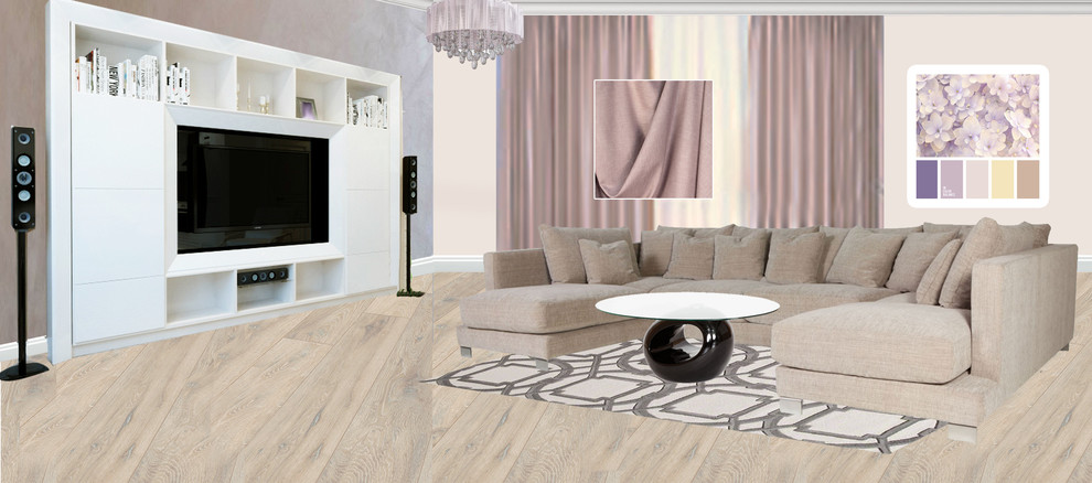 Обложка проекта: Эскизный проект гостиной в стиле неоклассика