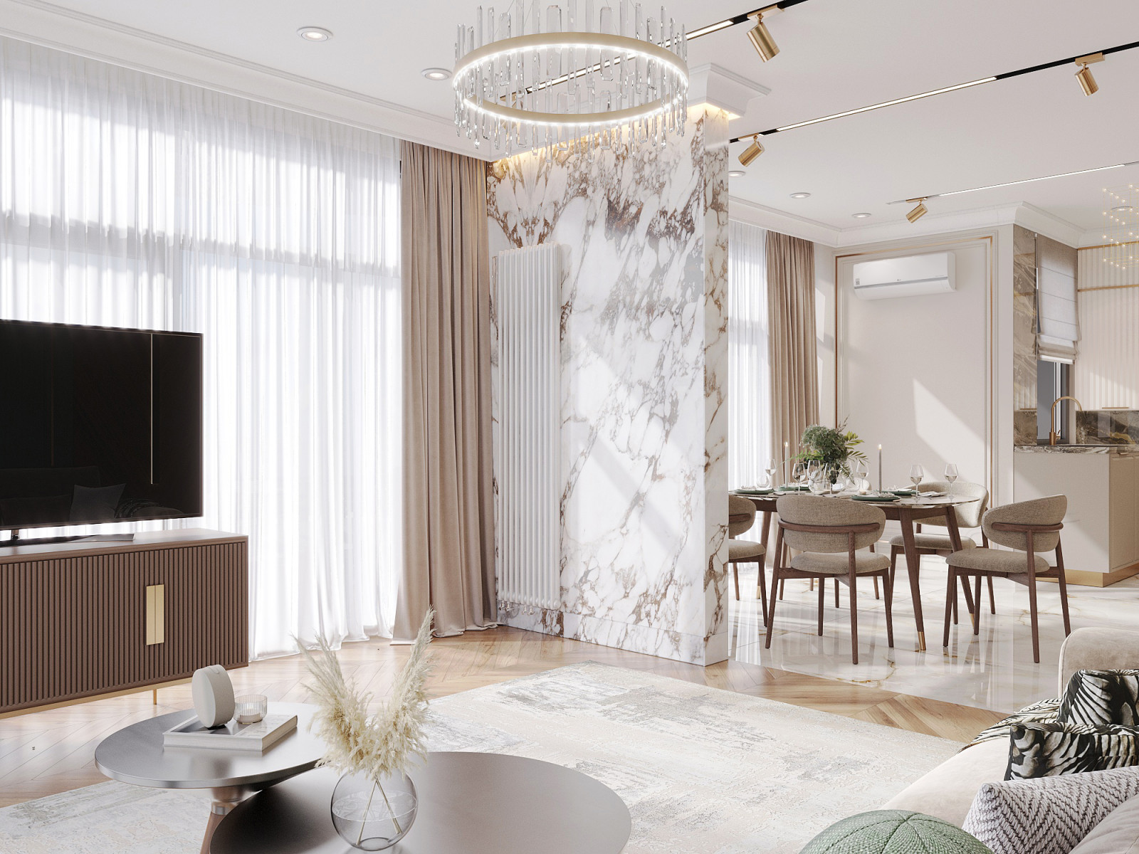 Гостиная Барнхаус ЖК 115м2