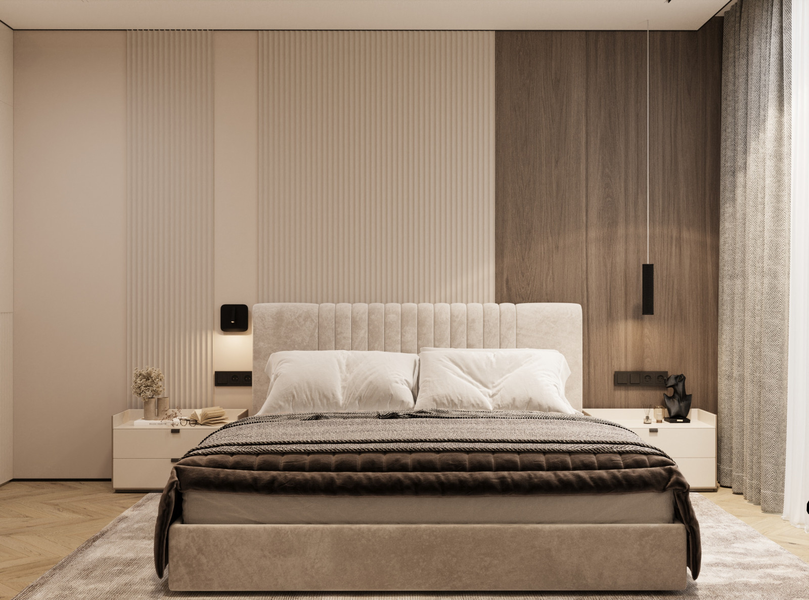 Обложка проекта: Дизайн интерьера спальни  в квартире  ЖК "Брусника"