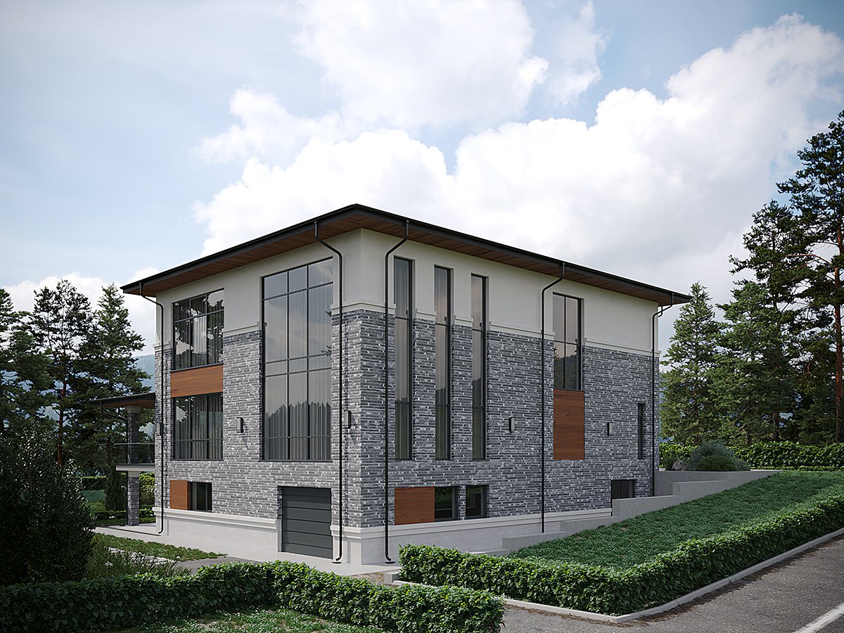 Дизайн фасадов частного дома, КП "Дубрава" г. Пенза
