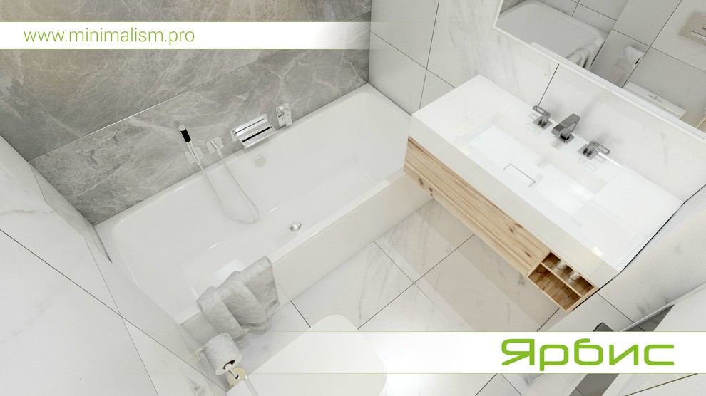 Дизайн санузла с прачечной в стиле минимализм