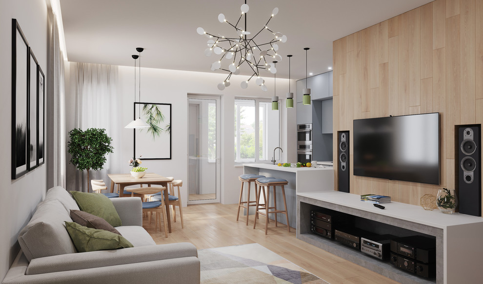 Обложка проекта: Визуализация интерьера кухни-гостиной