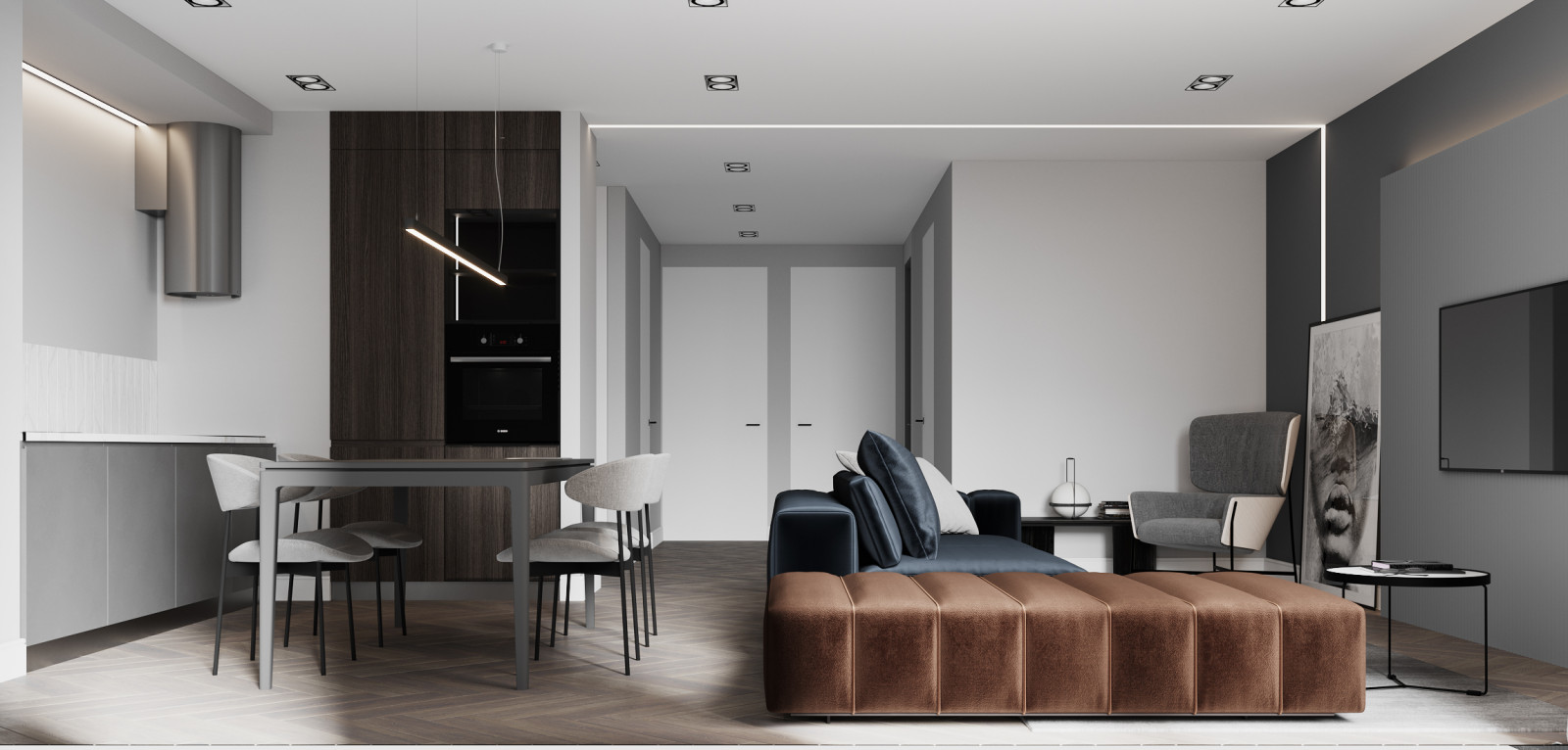 Кухня-гостиная в современном стиле