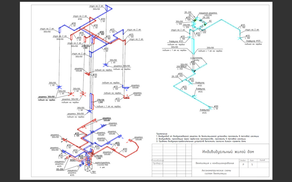ПЕТЕРГОФ. Проект вентиляции загородного дома.