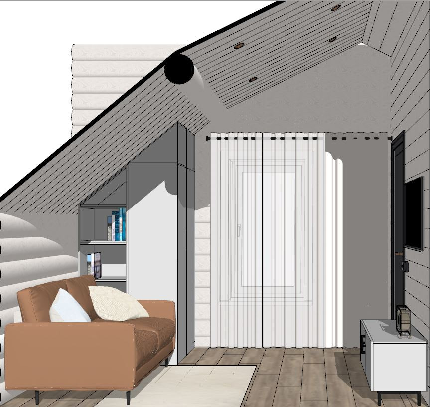 Визуализация частного дома из бруса в ДНТ "Лакипарк"