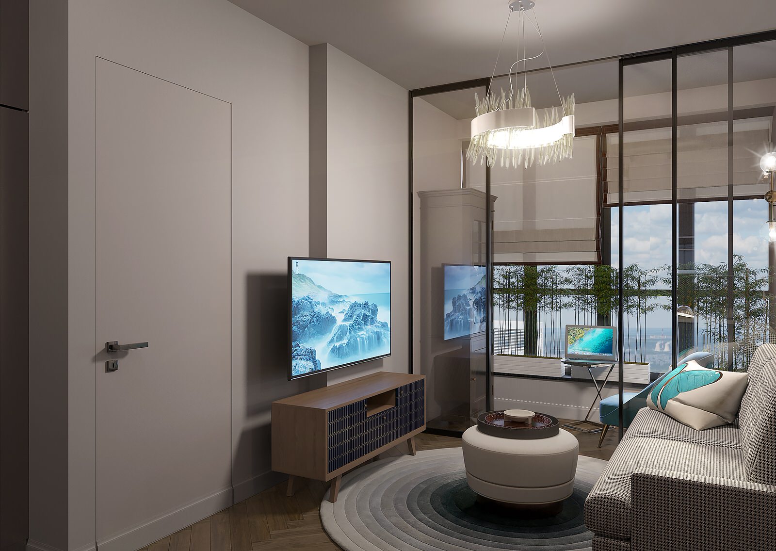 Interior design of a residential flat in The housing complex "Dynasty" at Moscow