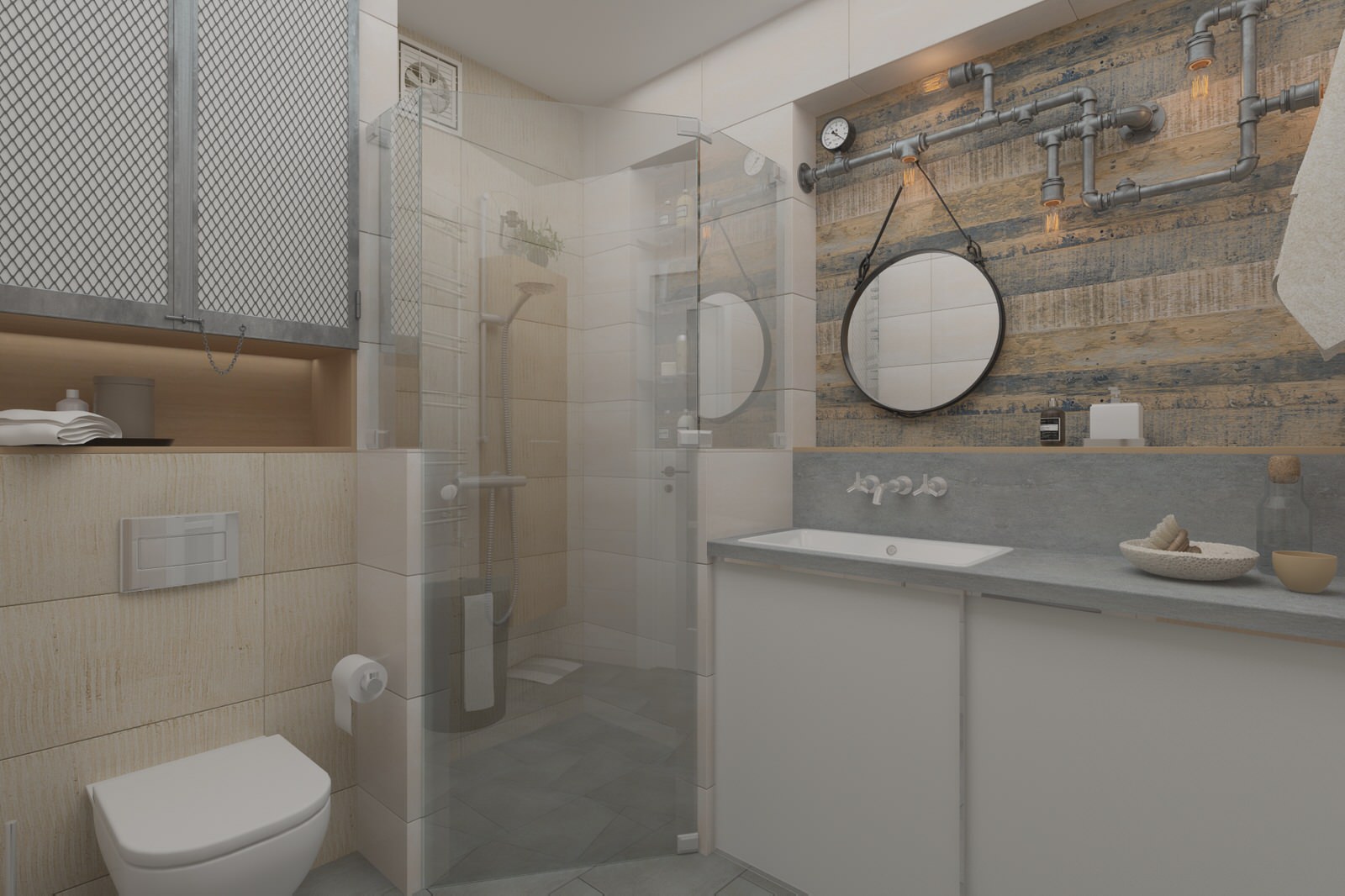 Ванная комната в стиле лофт