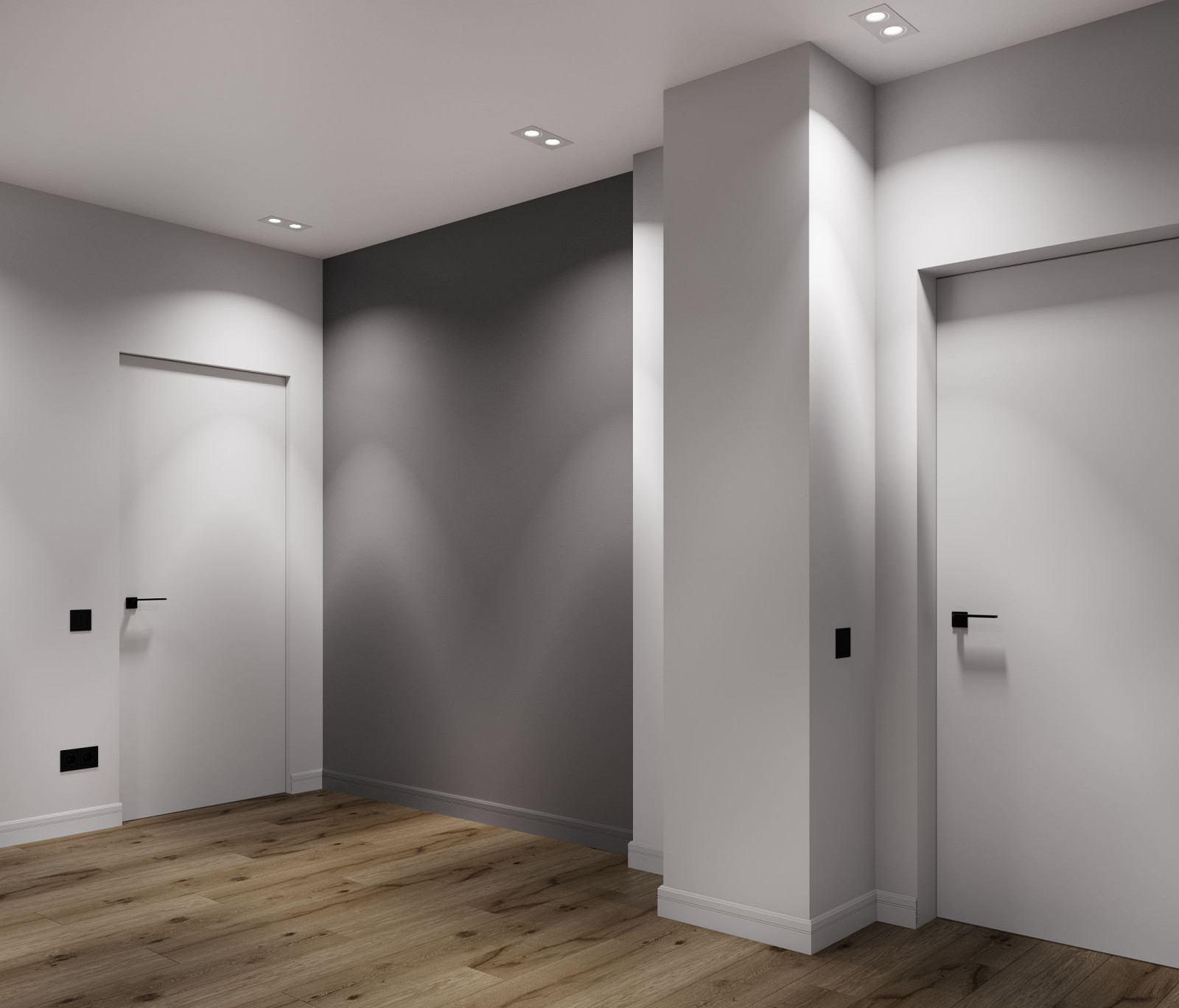 Обложка проекта: Дизайн проект двухэтажного частного дома в серых тонах