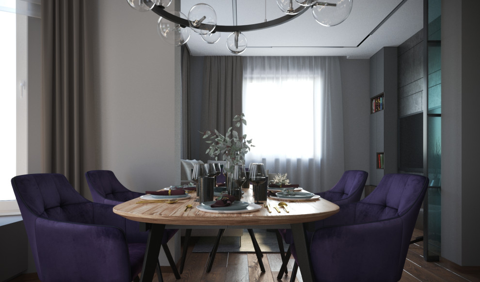 Дом 120 кв.м. _ Кухня-гостиная_Современный стиль