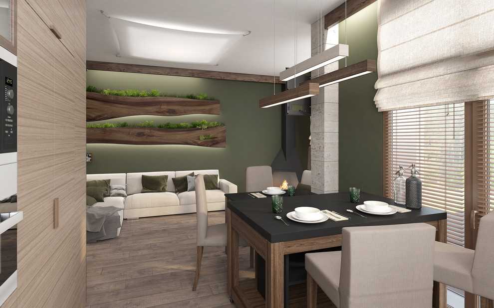 Вид из кухни в гостиную