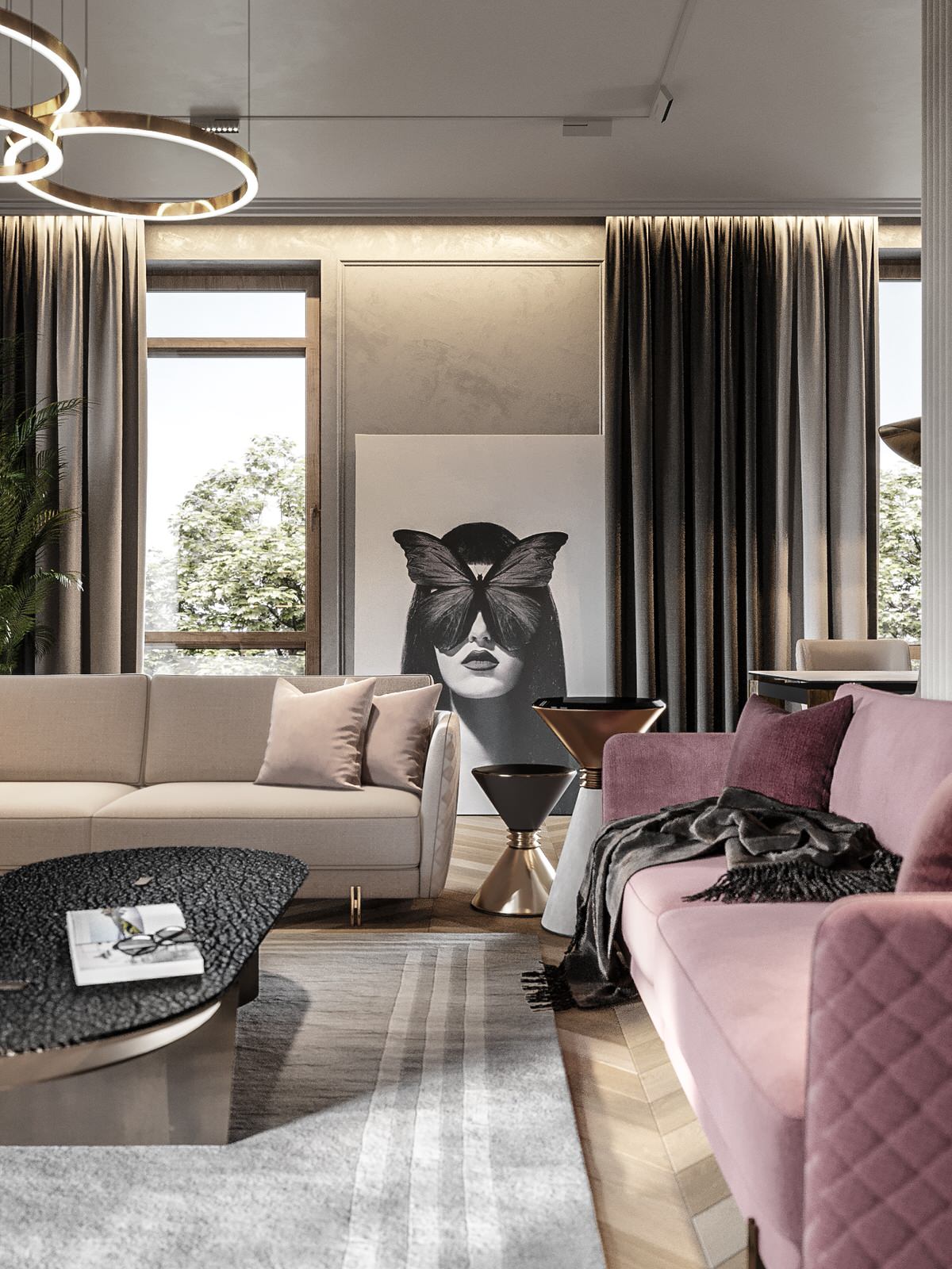 Гостиная в загородном доме